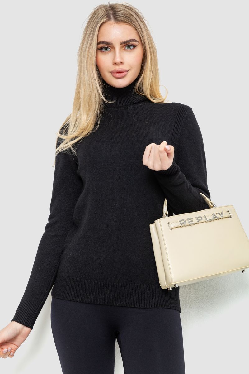 Гольф жіночий однотонний чорний 214R811-1 Ager S-M