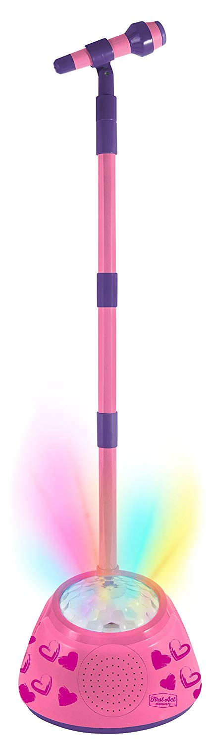 Мікрофон зі світловим шоу та підсилювачем First Act Discovery Pink (6394671)