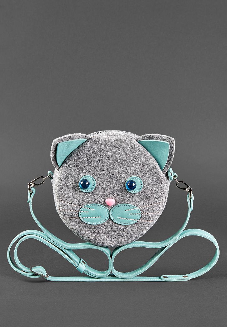 Сумка BlankNote Miss Kitty фетр+шкіра Тіффані (BN-BAG-21-felt-t)