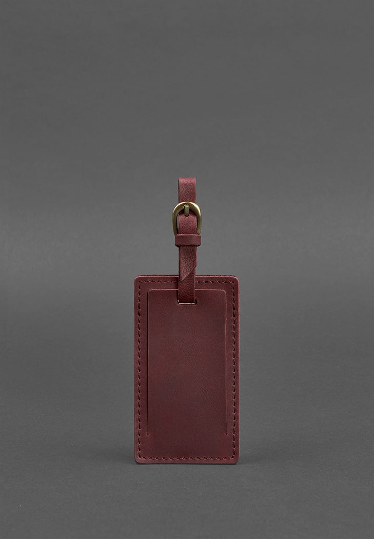 Шкіряна бірка для багажу 3.0 Бордова Crazy Horse BlankNote