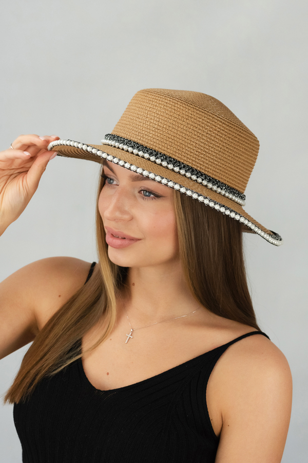 Жіноча канотьє шляпа Жюлі (1707) Braxton темно-бежева 56-58