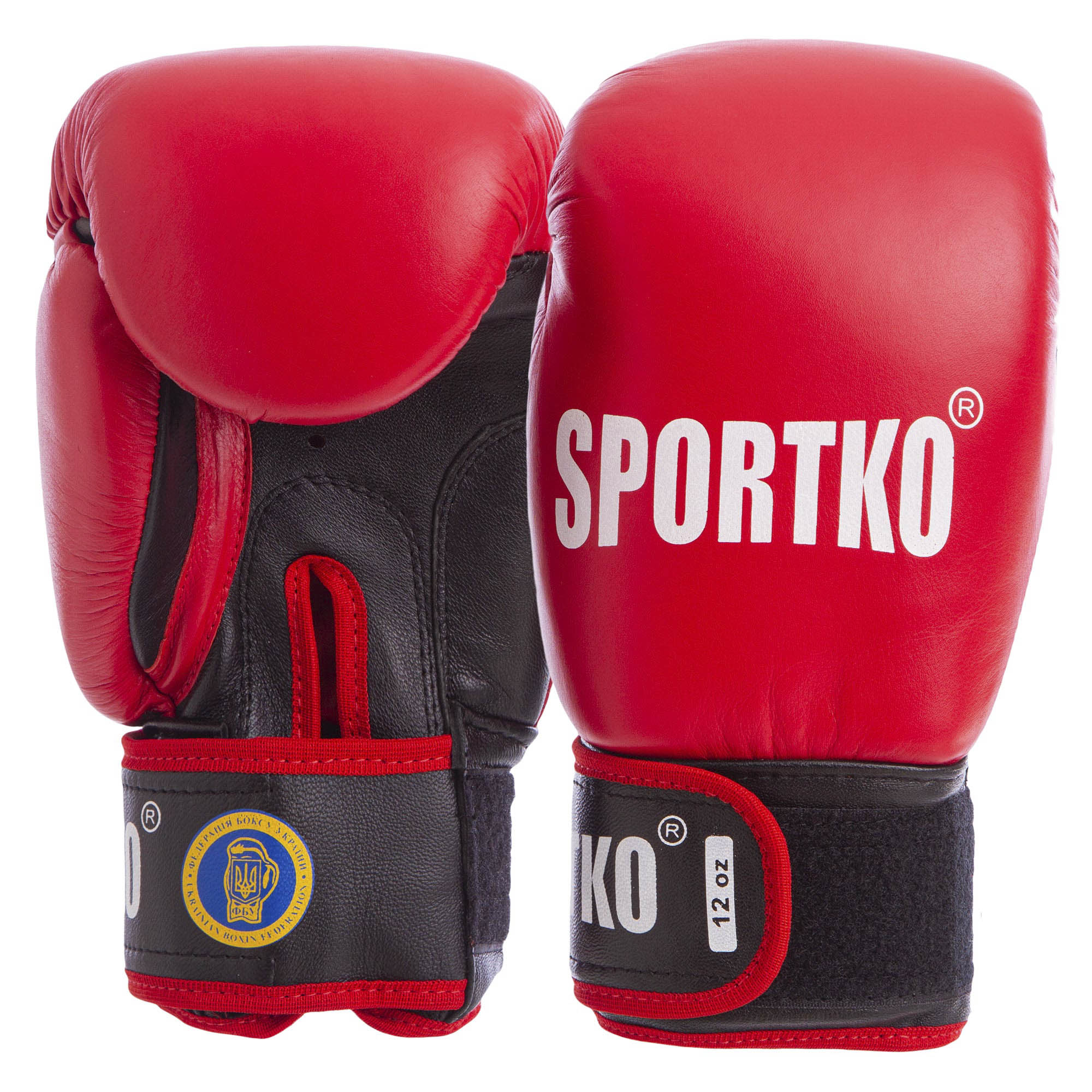 Рукавички боксерські SPORTKO ФБУ ПК1 SP-4705 10 унцій Червоний