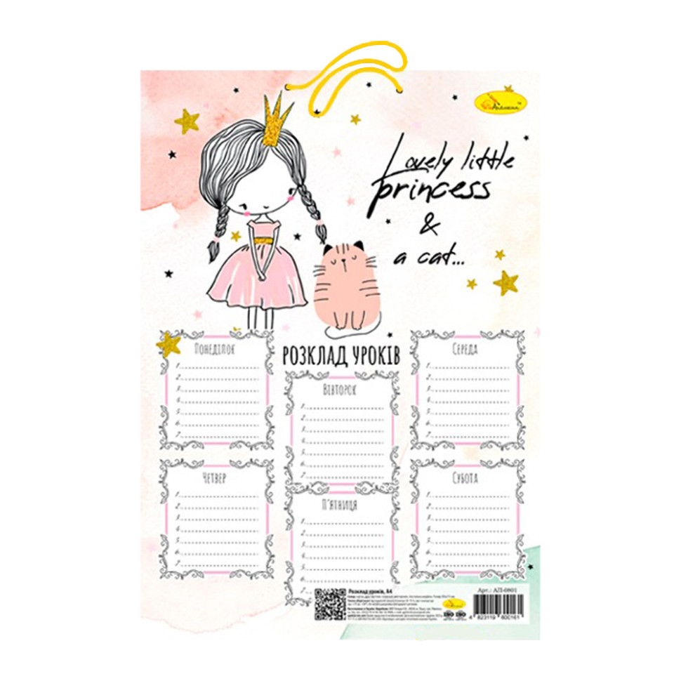 Ламінований розклад уроків Апельсин АП-0801 формат А4 Вид 4