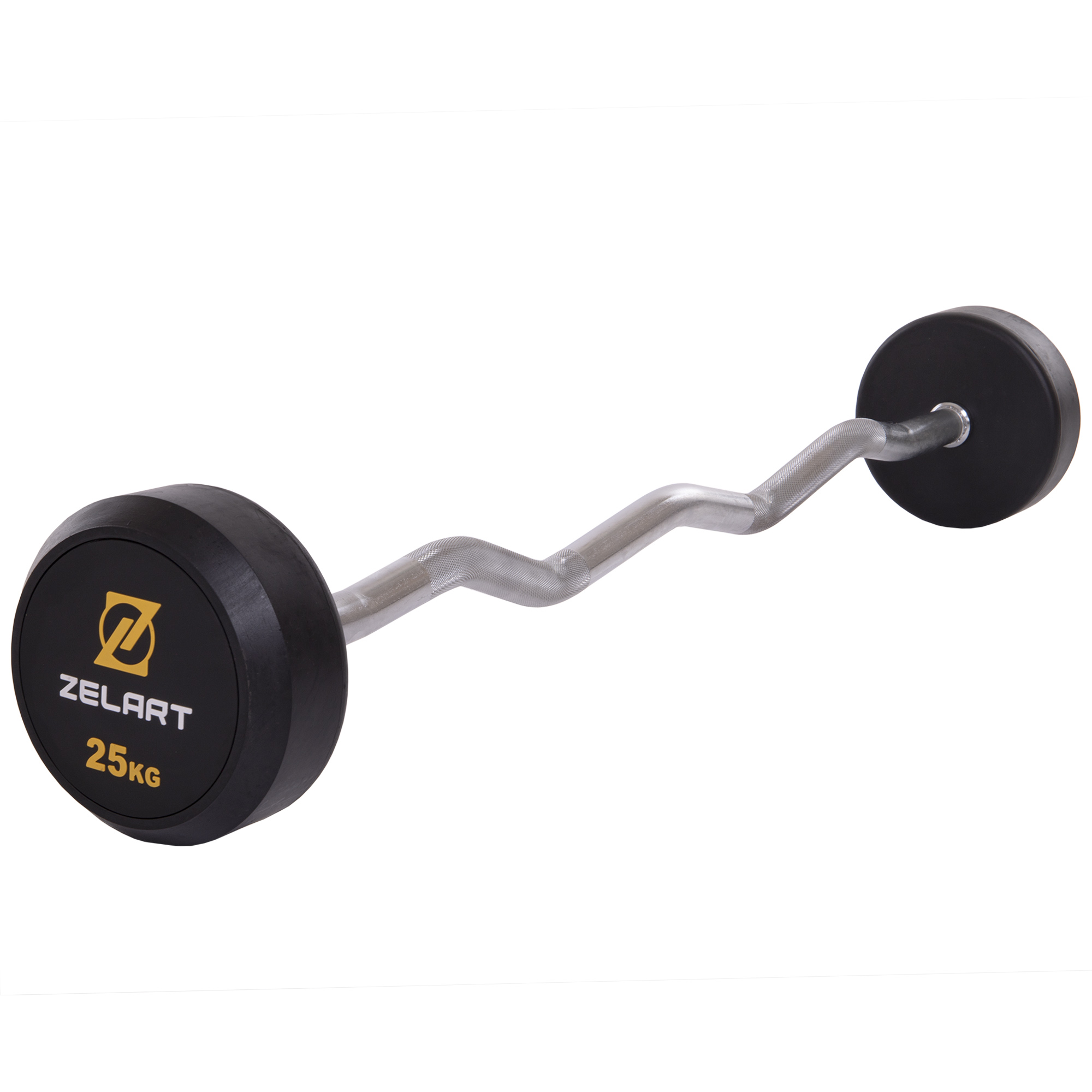 Штанга фіксована вигнута гумова Zelart Rubber Coated Barbell TA-2687-25 25кг