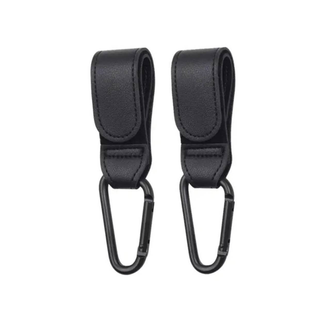 Карабін тримач Choice для кріплення сумок на коляску та автокрісла на липучці 2 шт Чорний