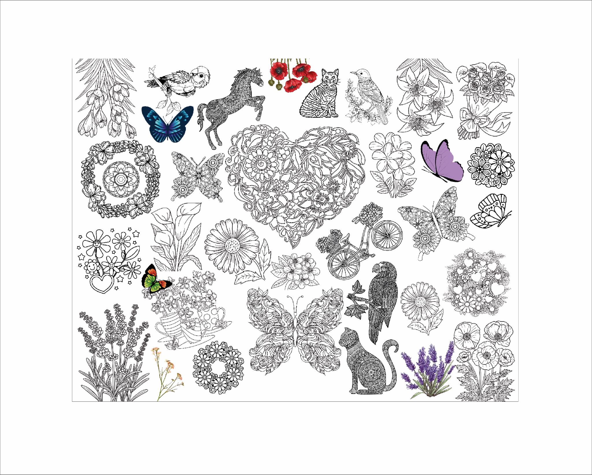 Розмальовка дитяча та тубус No Brand Квіткова 100х130 см