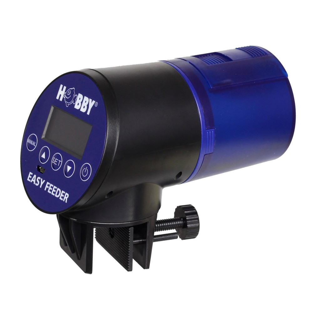Автоматична годівниця для годування риб Hobby Easy Feeder акумуляторна 15х7, 5х12 см Синьо-чорний (HB10810)