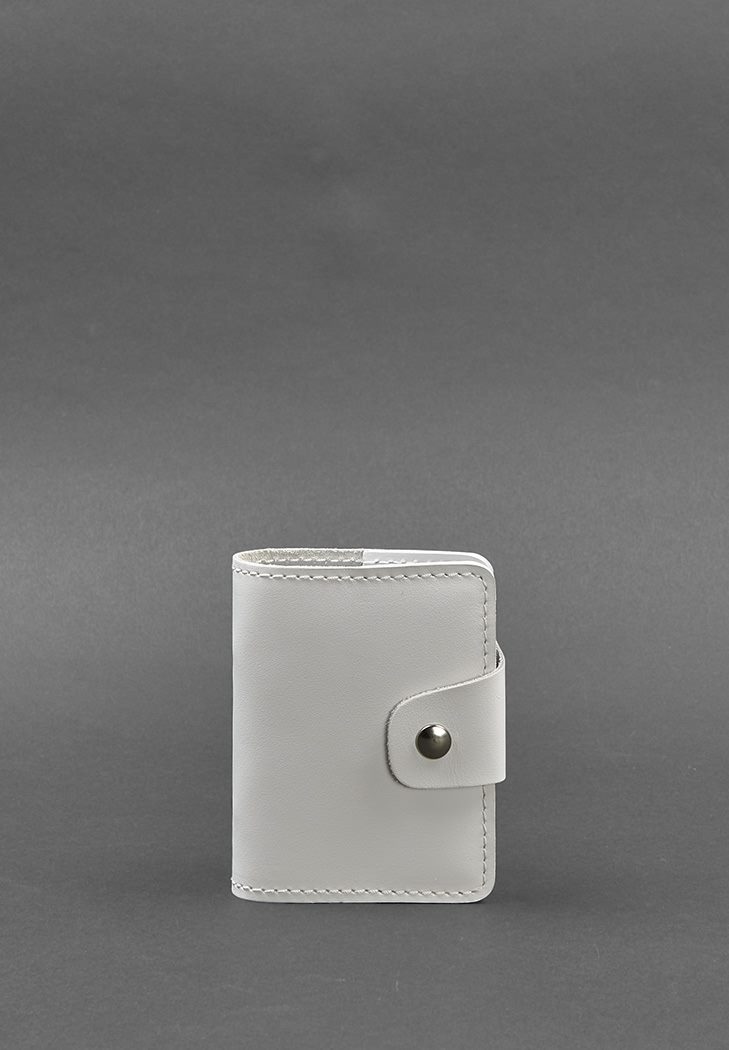 Жіночий шкіряний кард-кейс 7.1 (Книжечка) білий BlankNote