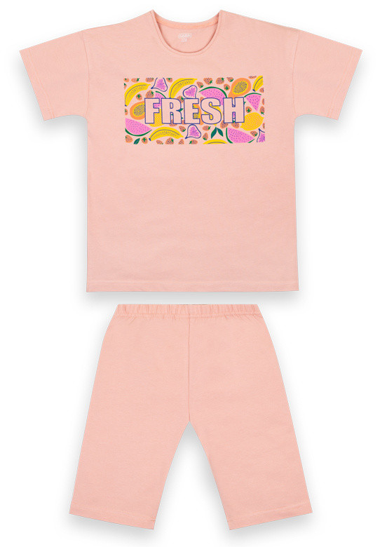 Костюм літній для дівчинки Gabbi KS-21-9 Рожевий на зріст 122 (12660)