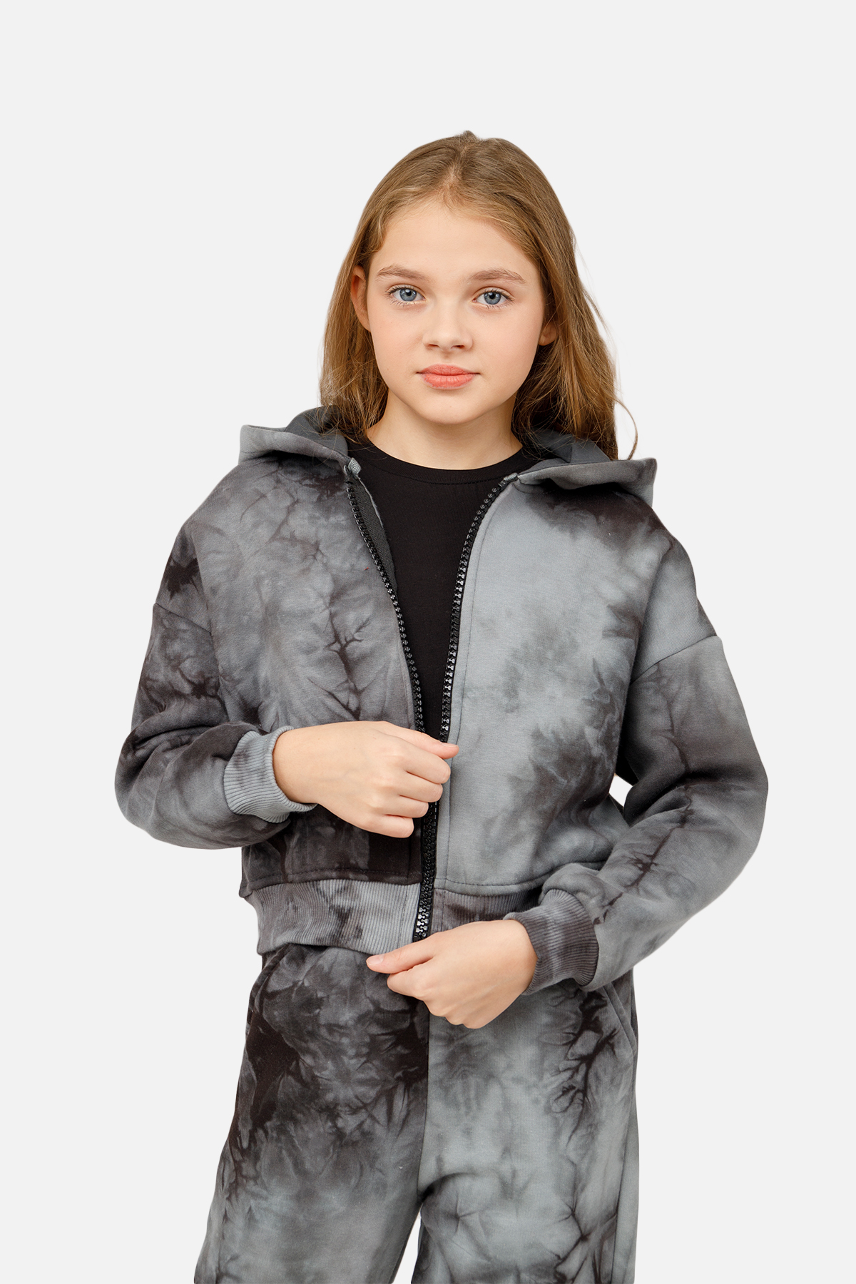 Толстовка для дівчинки Viollen Girl kids 128 см Темно-сірий ЦБ-00261980 (SKT001025413)