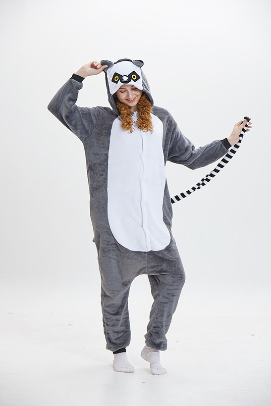 Піжама кігурумі Jamboo Лемур M Сіро-білий (J400352)