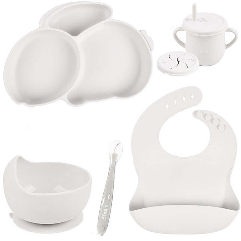 Набір силіконового посуду 2Life Y23 6 предметів Білий (v-12821)