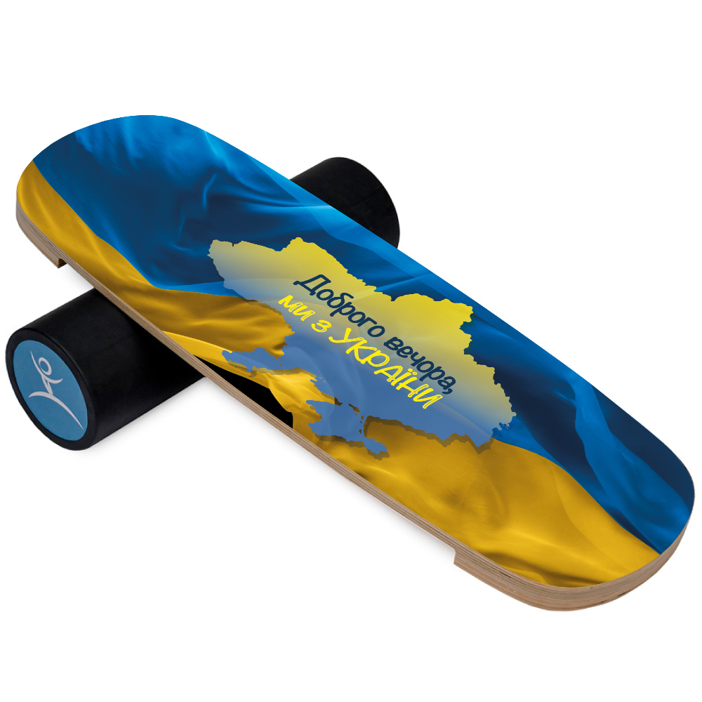 Баланс борд InGwest Ukraine з прогумованим ролером Різнокольоровий