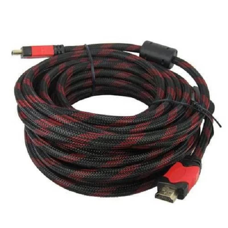 Кабель посилений в обмотці UKC HDMI-HDMI 10 м Чорний (44324)