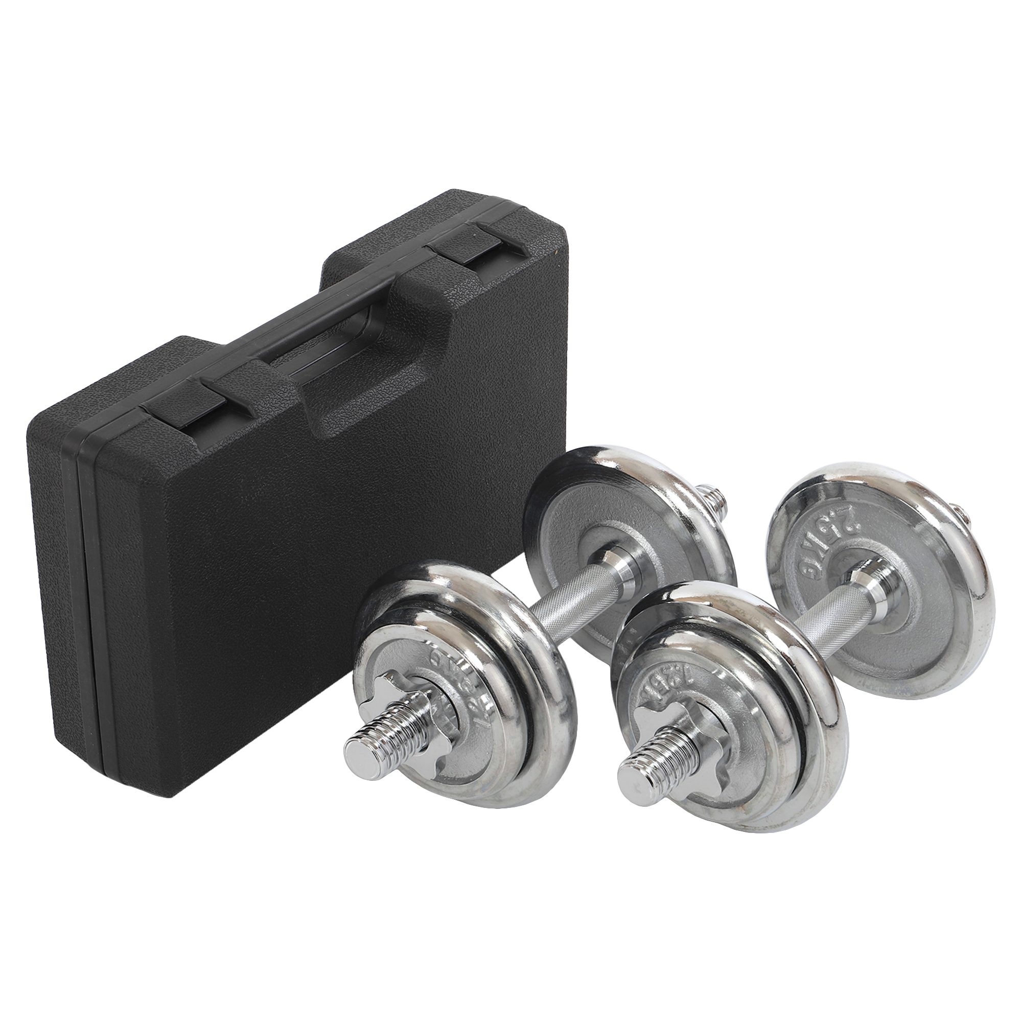 Набір гантелі розбірні хромовані млинці в кейсі Zelart TA-9644 2х10 кг хром