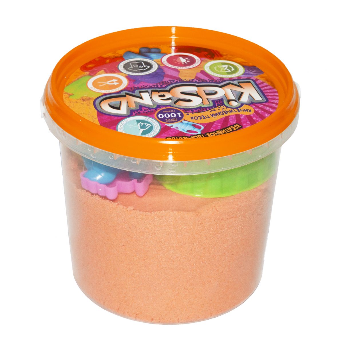 Кінетичний пісок KidSand помаранчевий 1000 г Dankotoys (KS-01-01)