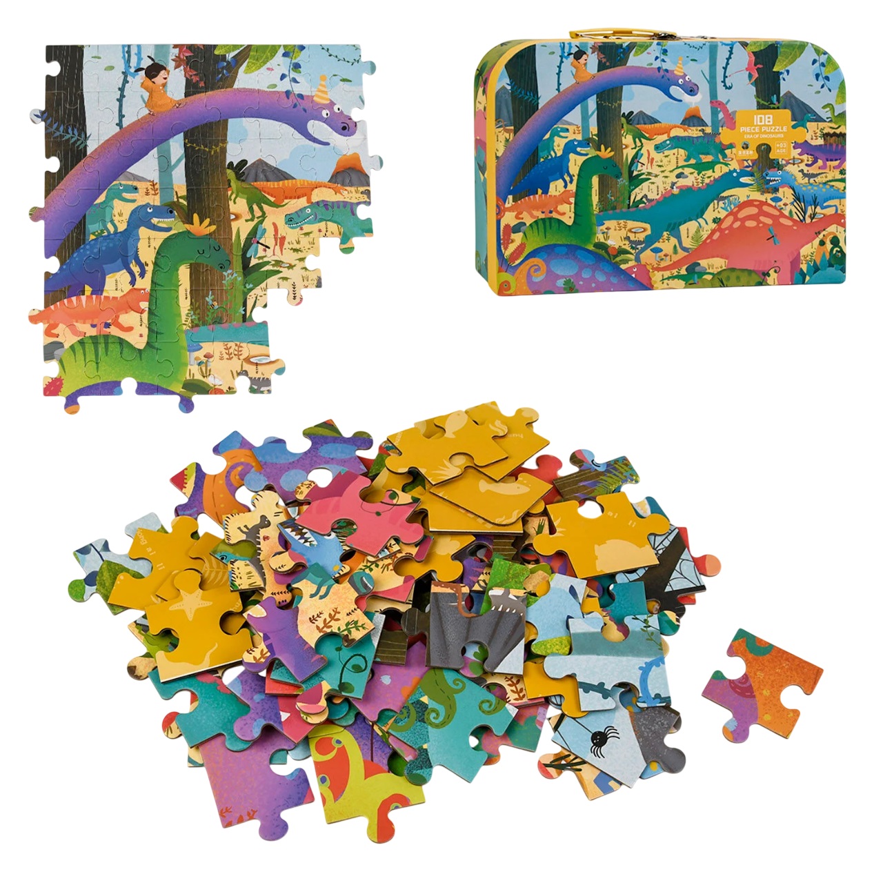 Пазли Hai Bao Er Ера динозаврів 108 деталей Різнокольоровий (110677)