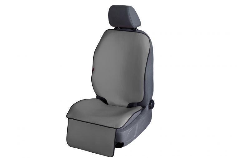 Дитячий органайзер захист автомобільного сидіння під коляску з еко шкіри Pok-ter сірий