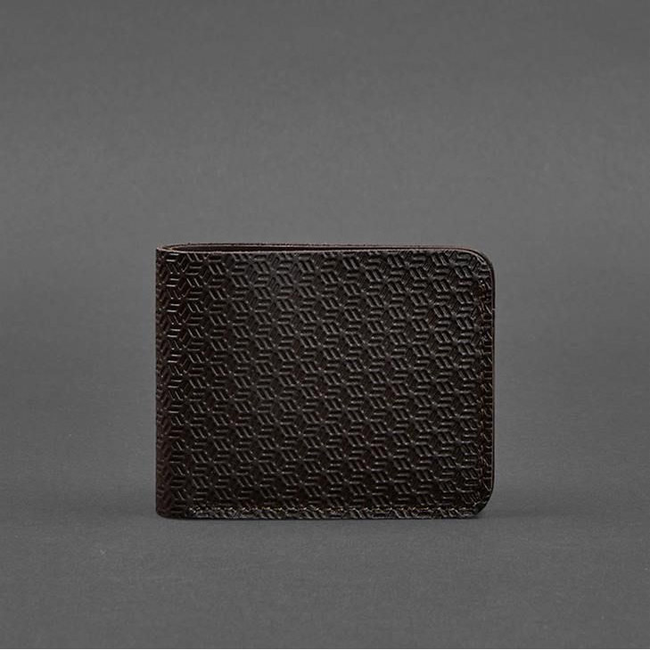 Шкіряне портмоне 4.4 з затискачем Темно-коричневий краст карбон BlankNote