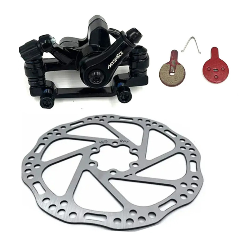 Набір для передніх гальм велосипеда Feel Fit гальмівний диск 160 мм та супорт з колодками (DS-007-2)