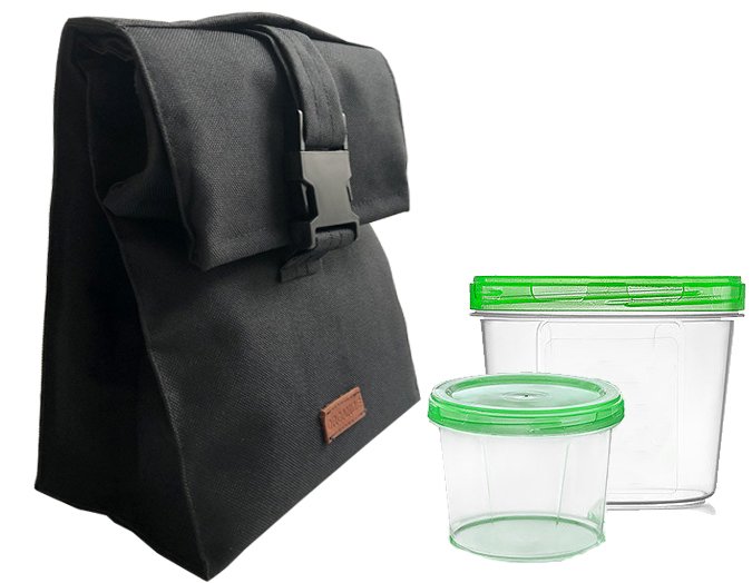 Сумка для обіду із собою із судочками Organize чорний LBag-Black