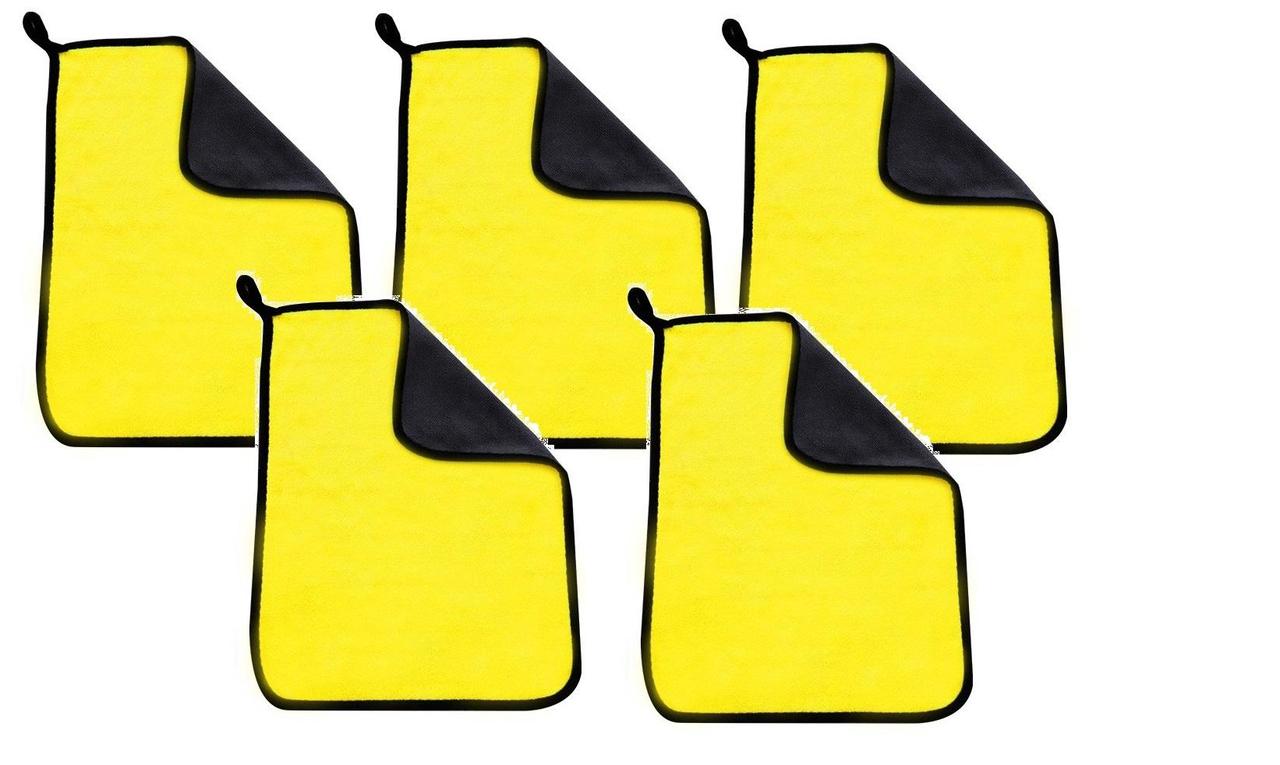 Набір мікрофібри двосторонньої Bluefield 40×30 см 5 шт Жовтий (Н050524-5)
