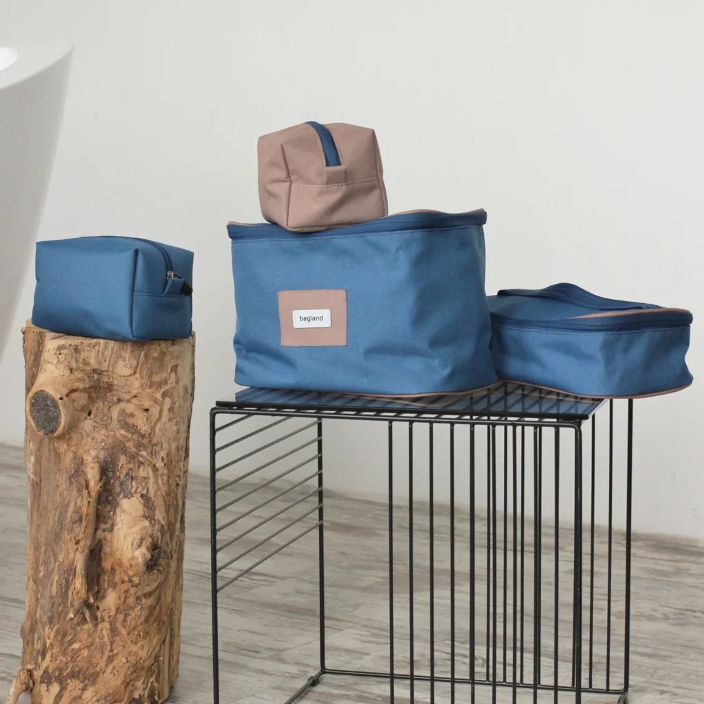 Набір косметичок Bagland Minimal 19х27 см Синьо-бежевий ('1066719727')