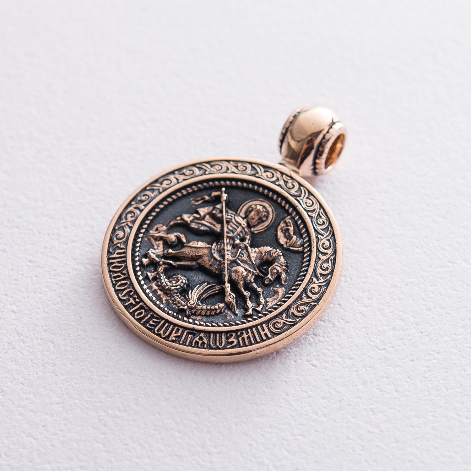 Золота підвіска Геогрій Побідоносець п02765 Онікс