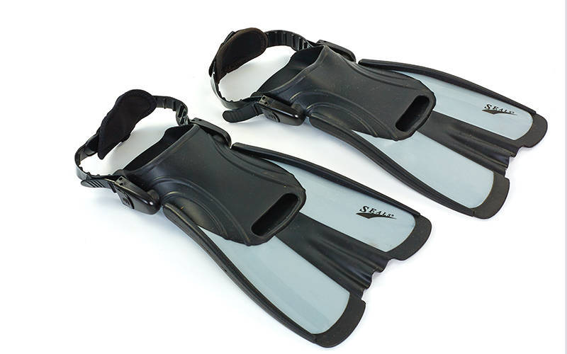 Ласти тренувальні No Brand з відкритою п'ятою SEALS F16 S (34-38) Сірий