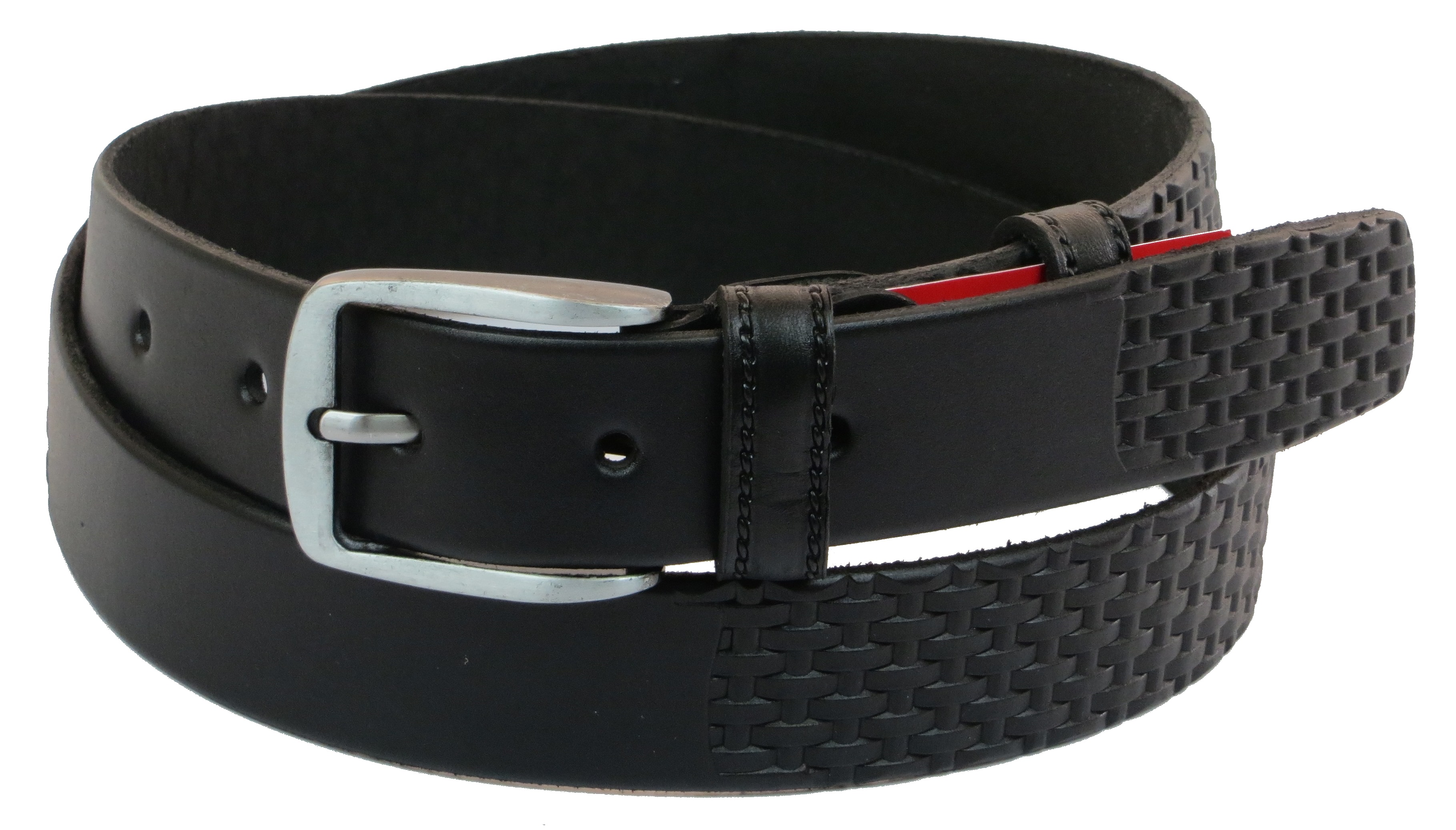 Шкіряний ремінь Skipper 110-130 x 3.5 см Чорний (1018-35)