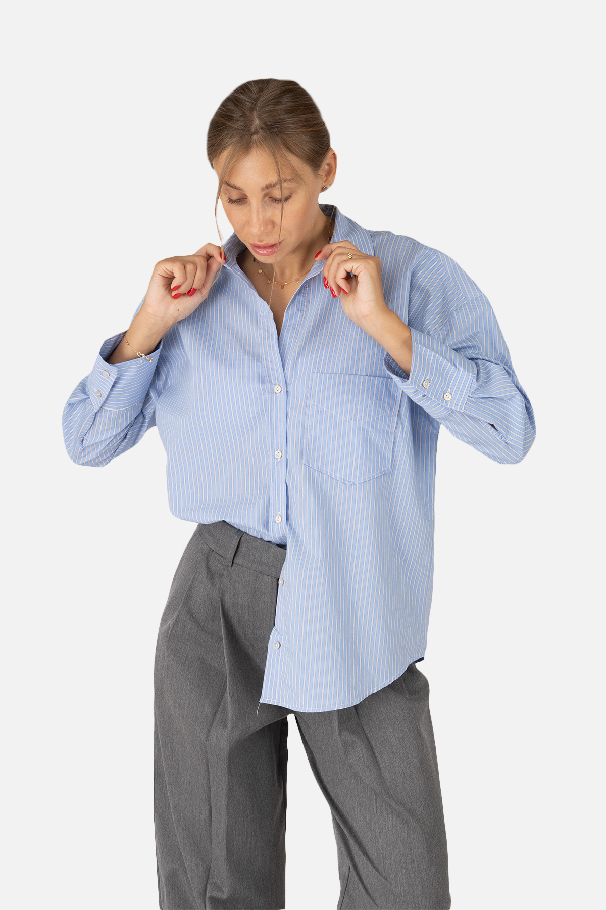 Жіноча сорочка Never More з довгим рукавом XS Блакитний ЦБ-00257379 (SKT001012797)