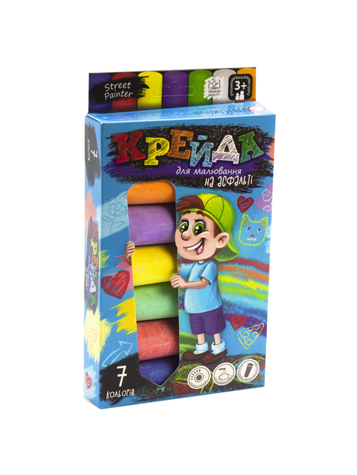 Крейда для малювання на асфальті Dankotoys 7 кольорів (MEL-01-05U)