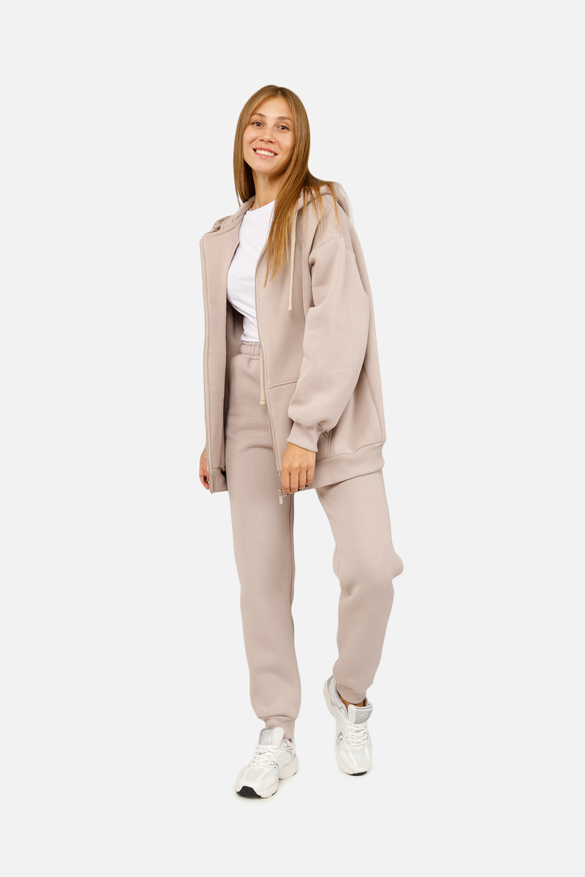 Жіноча толстовка Yuki на блискавці XL Бежевий ЦБ-00254555 (SKT001004592)