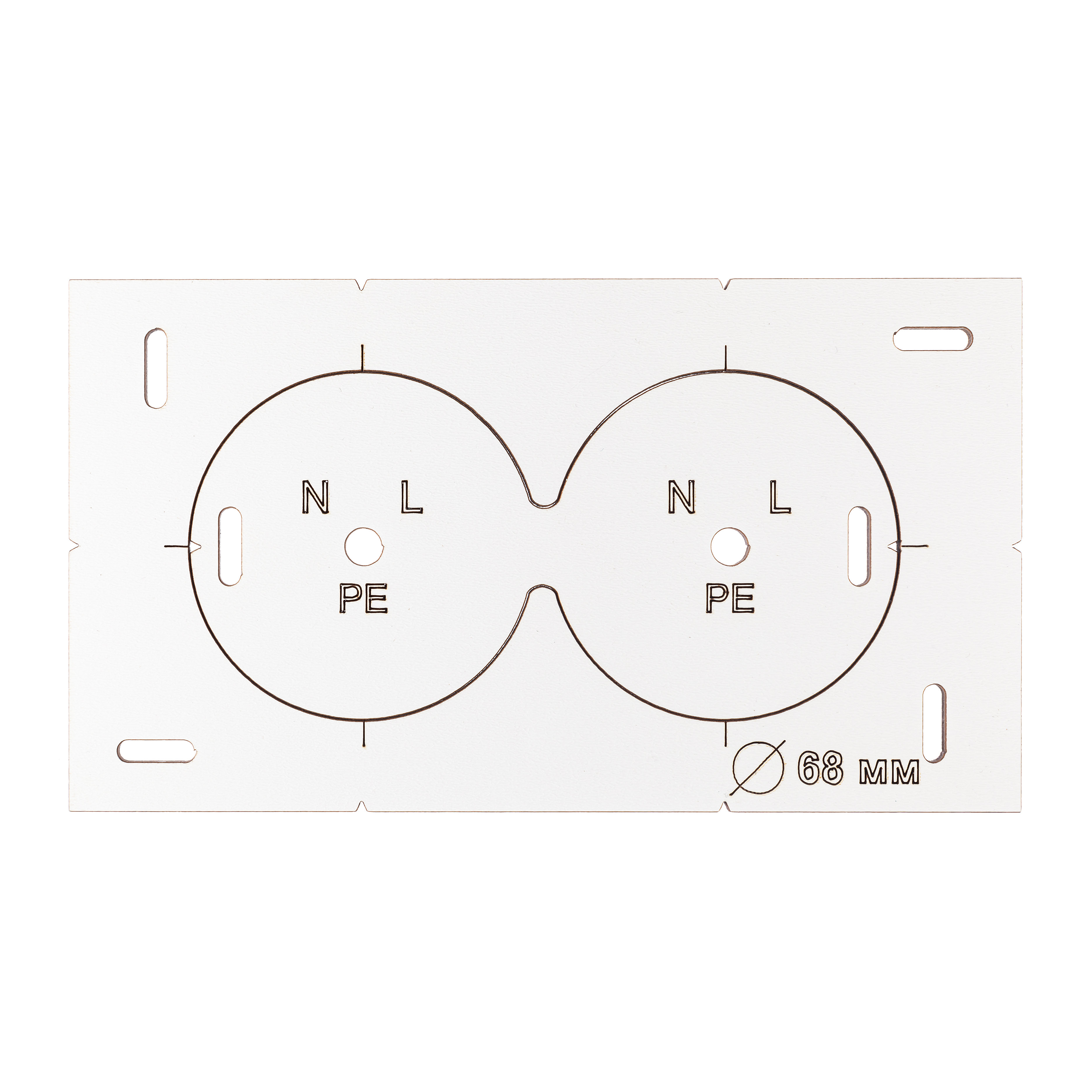 Шаблон для підрозетників Polax 2 отвори (1000-237)