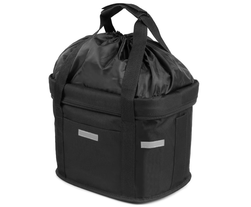 Кошик на велосипед передній знімний з ручками для перенесення Feel Fit 33x24 см Чорний (CL-008)