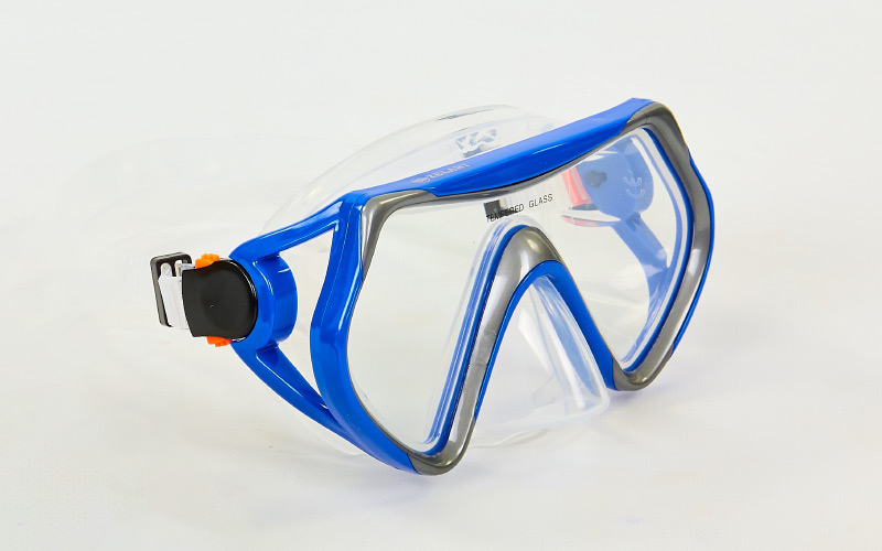 Маска для плавання No Brand M166-SIL Синьо-сірий