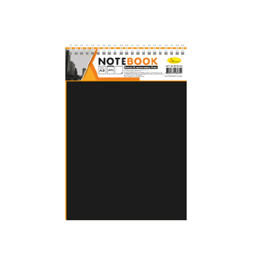 Блокнот А5 Апельсин В-БП5-80 80 листів пружина зверху Чорний