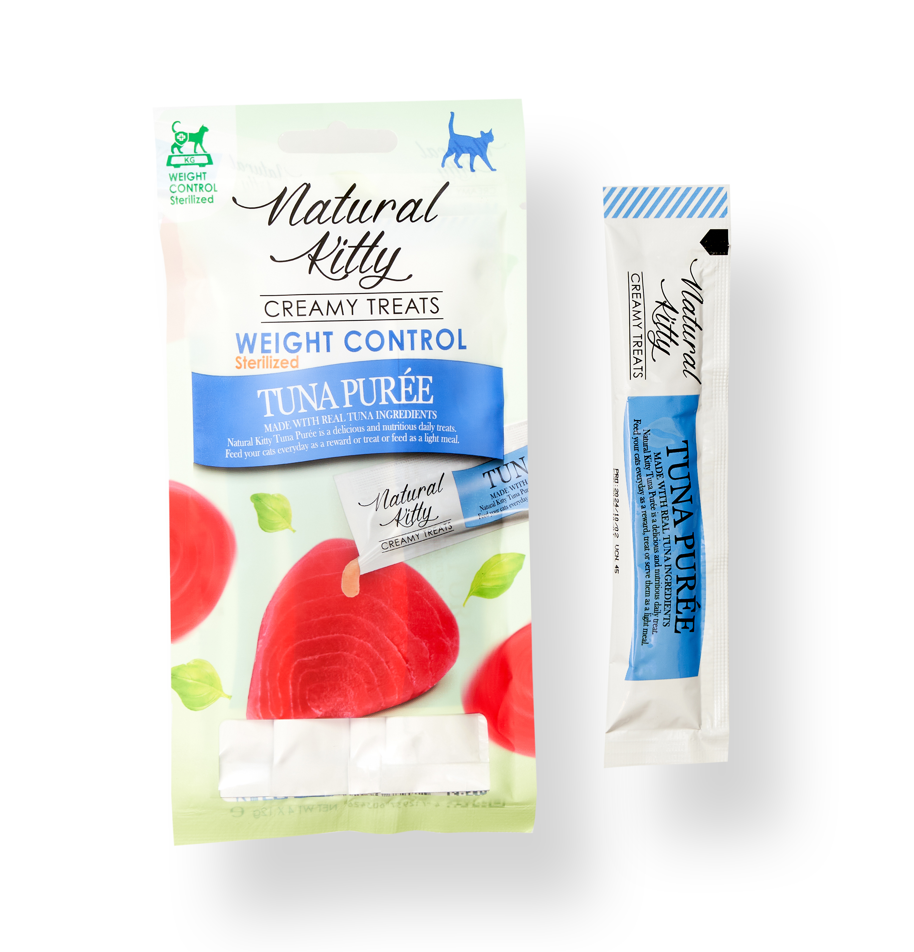 Пюре для стерилізованих котів Natural Kitty Контроль ваги Тунець 4х12 г (SNK24014)