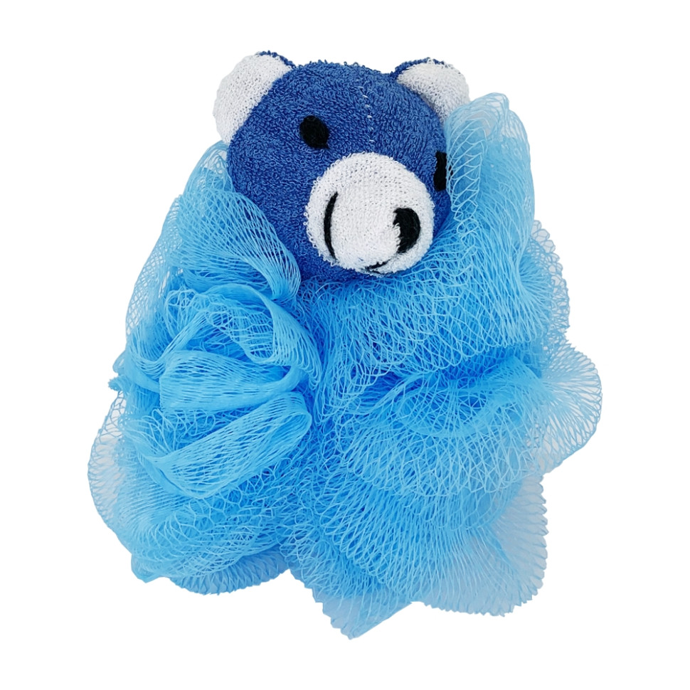 Мочалка для купання малюків Ведмедик Mega Zayka MGZ-0912(Blue) нейлон