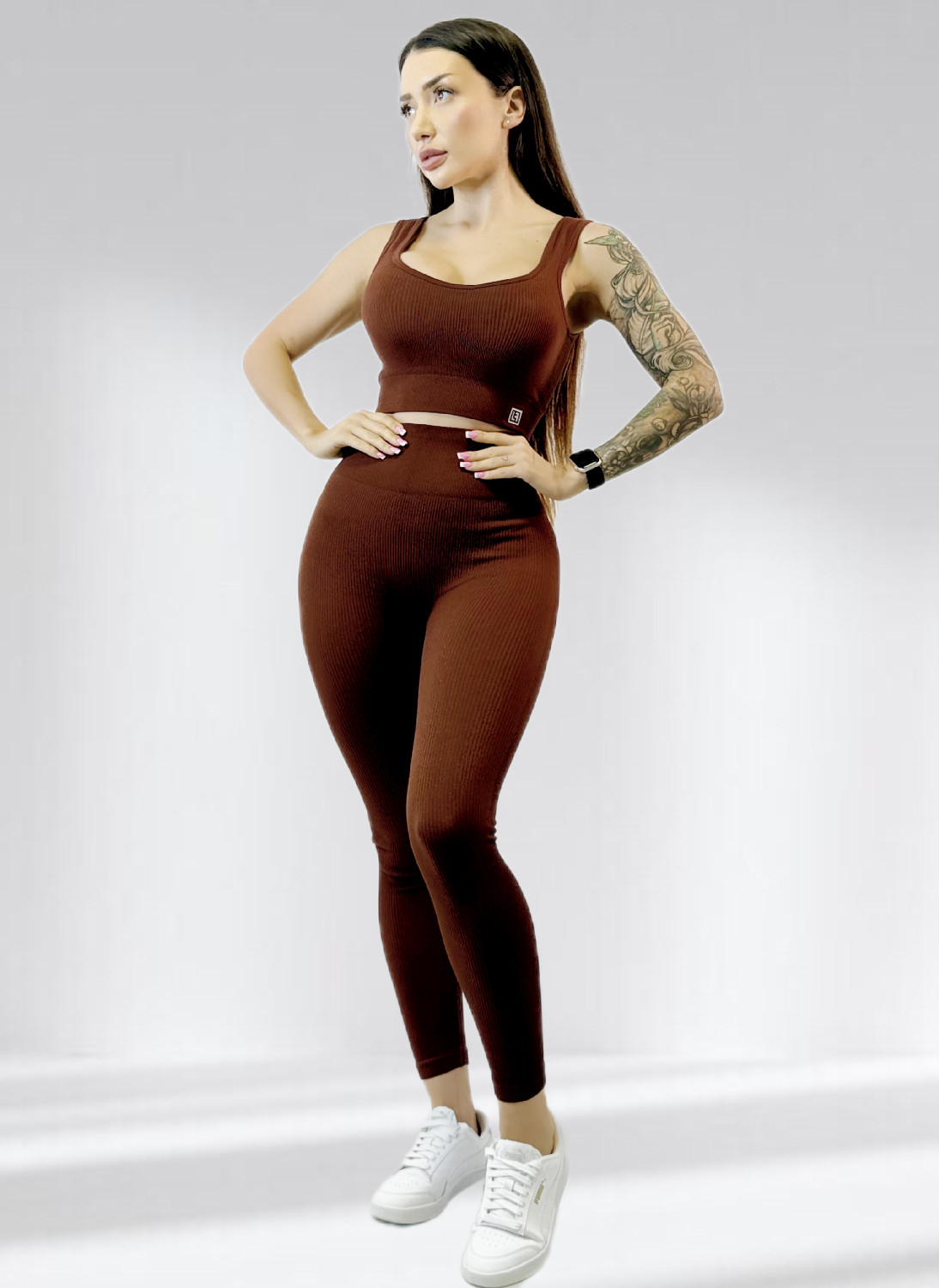 Костюм для фітнесу жіночий LILAFIT Коричневий S (LFS000118)