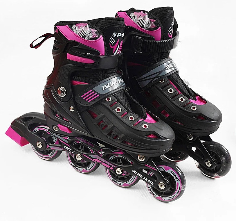 Роликові ковзани Best Roller 029 L PU 39-43 Чорно-рожевий (170001)