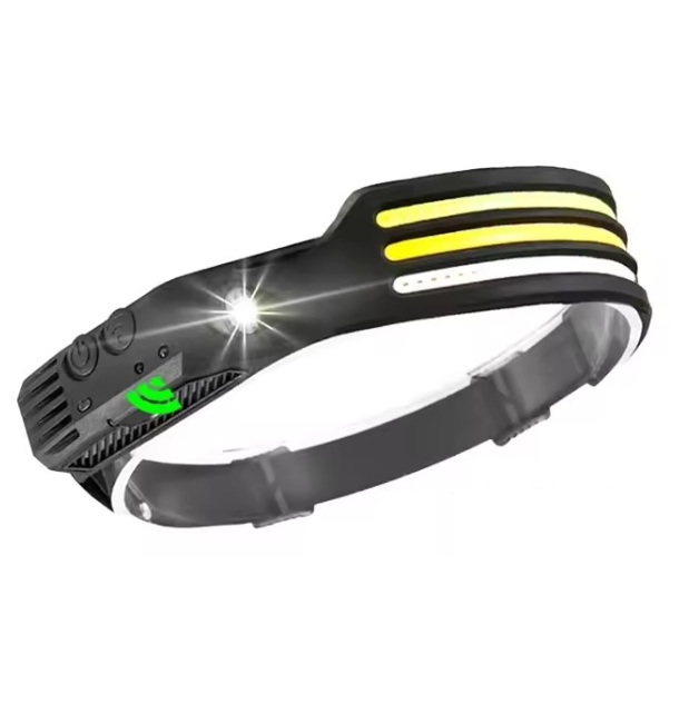 Налобний ліхтар COBA акумуляторний з датчиком руху 30х4 см 1200 mAh Чорний (SH0000324)