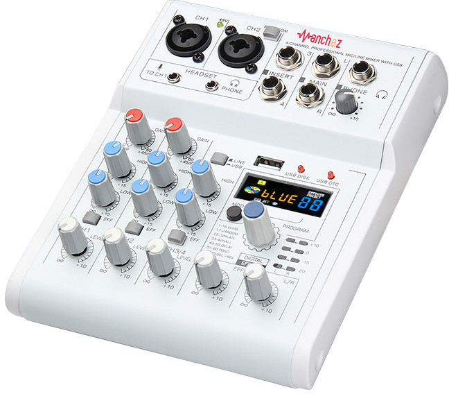 Активний мікшерний пульт Manchez E4 аналоговий 4 канали White (3_02457)