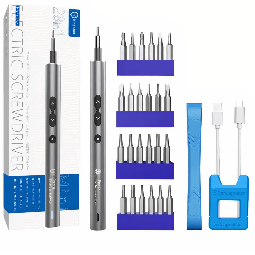 Електрична смарт викрутка з акумулятором Kingsdun 28в1 Silver (КС-882039)