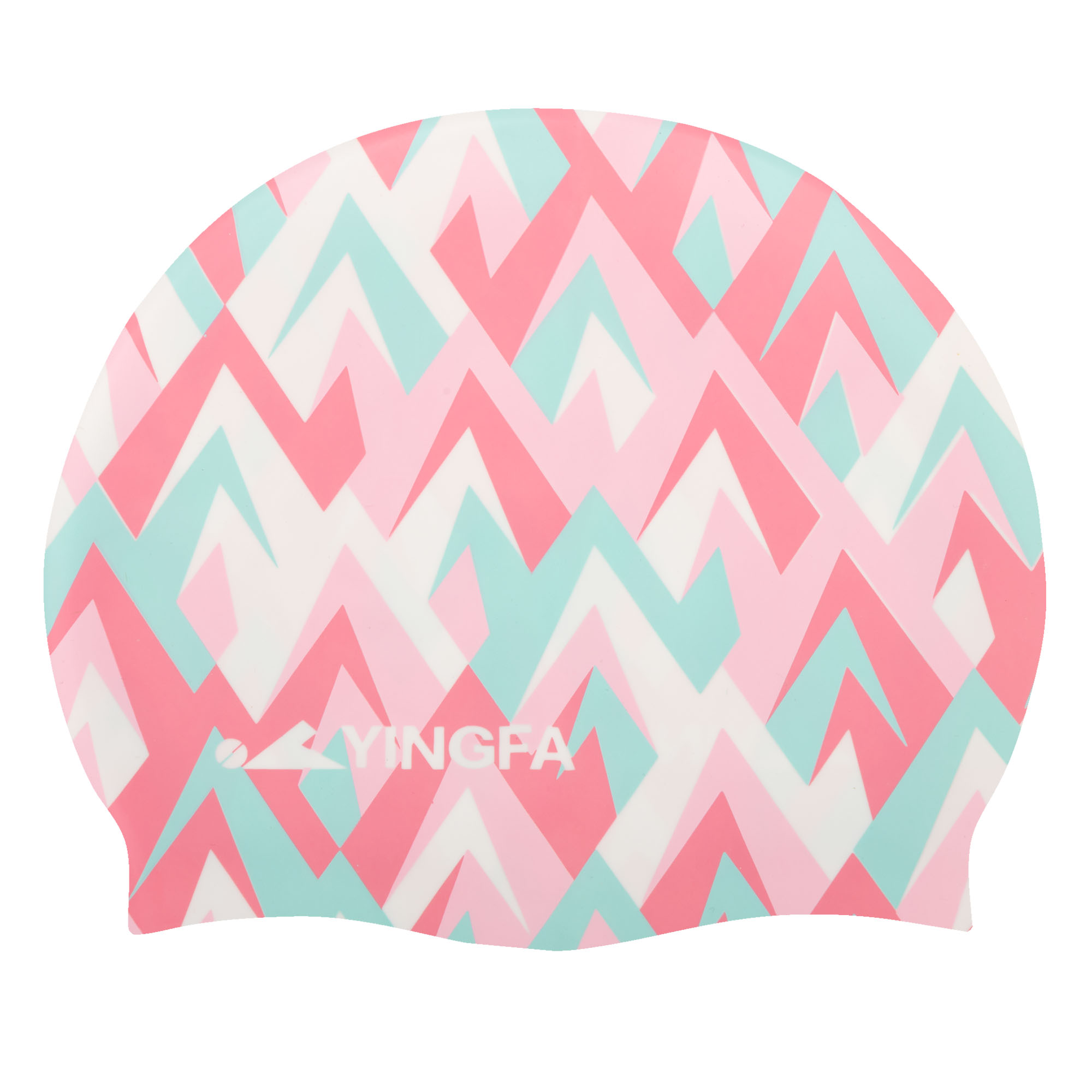 Шапочка для плавання силіконова для дорослих YINGFA C0091 Рожевий-м'ятний