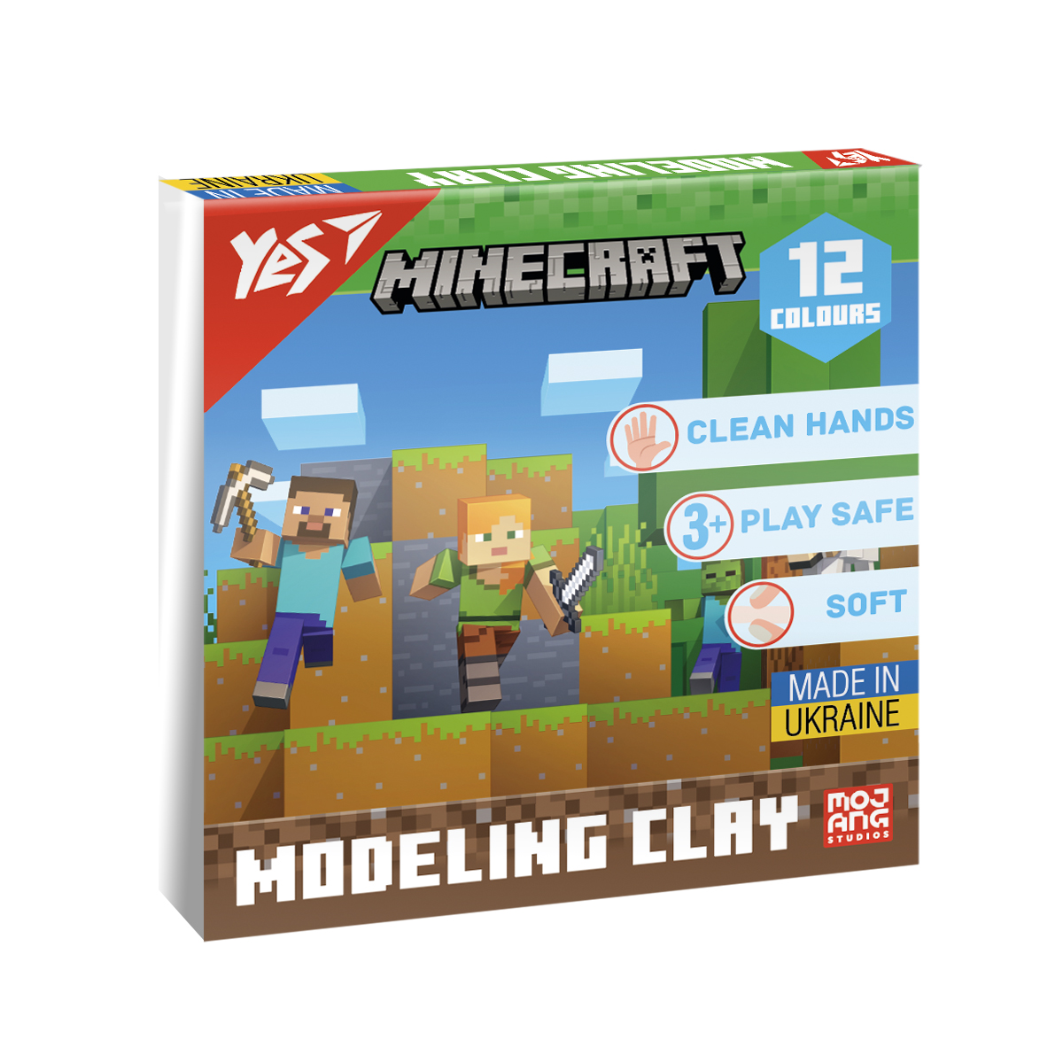 Пластилін YES Minecraft 12 кольорів 240 г (540668)