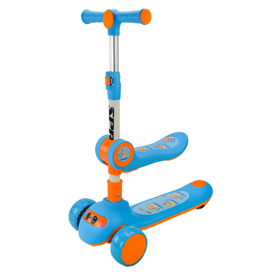 Самокат дитячий 3-х колісний Bambi SC2422 3в1 колеса що світяться синій