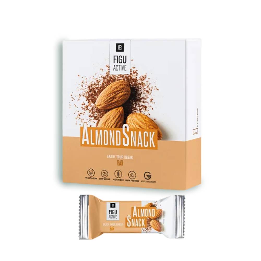 Батончик для контролю ваги з мигдалем та шоколадною глазур’ю Almond Snack Bar LR Figu Active 35 г (81248)