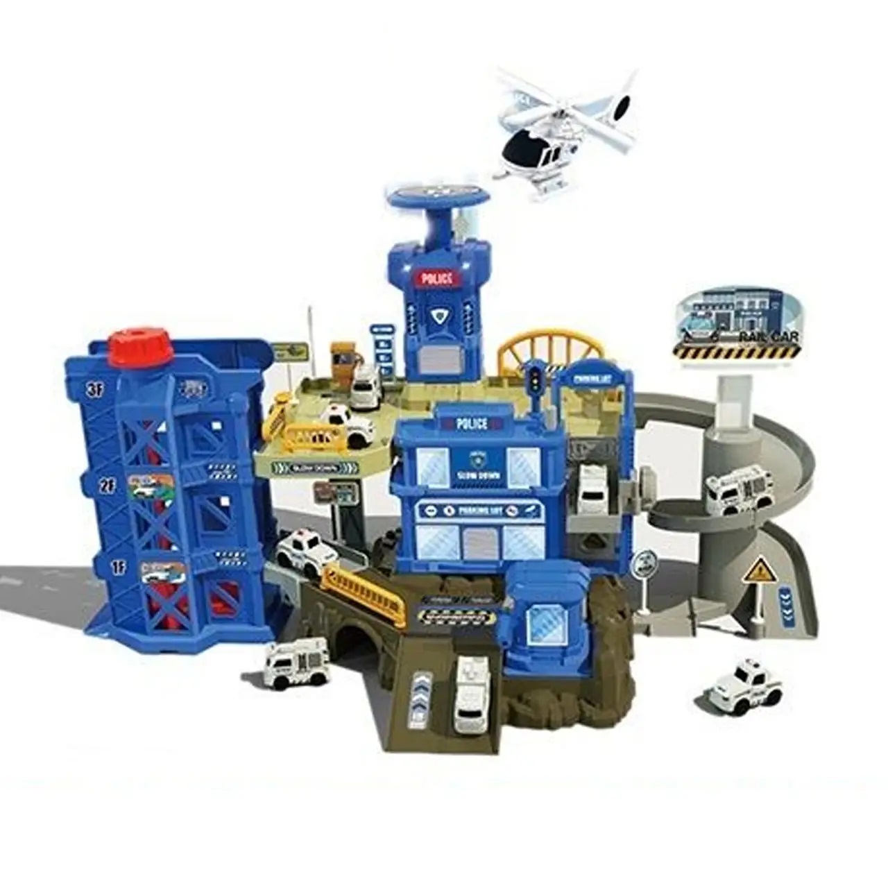 Дитяче паркування ZX Поліцейська ділянка 3 машинки Синій (160417)