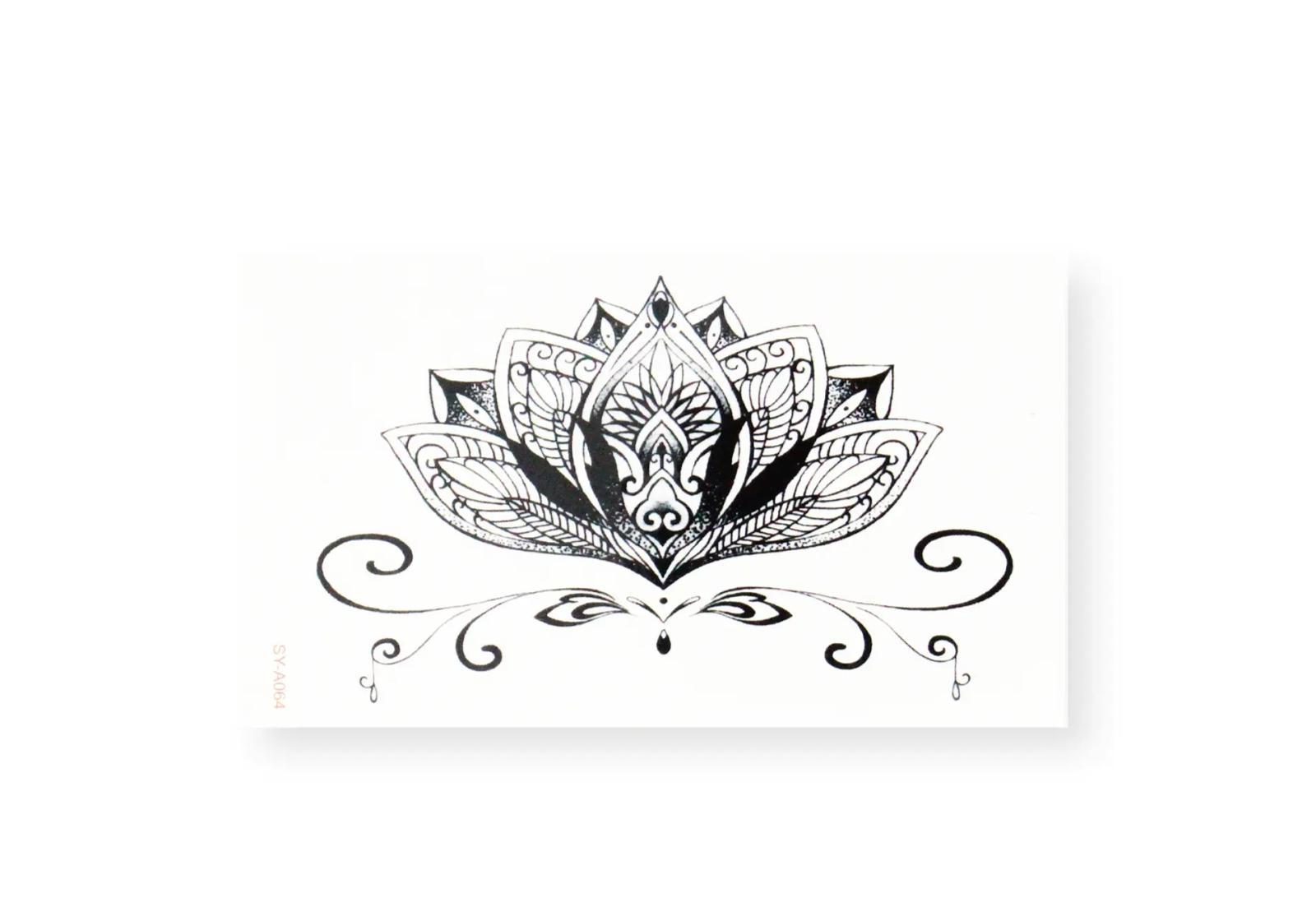 Тимчасове перекладне тату Індійський лотос набір Tattooshka 60x105 мм